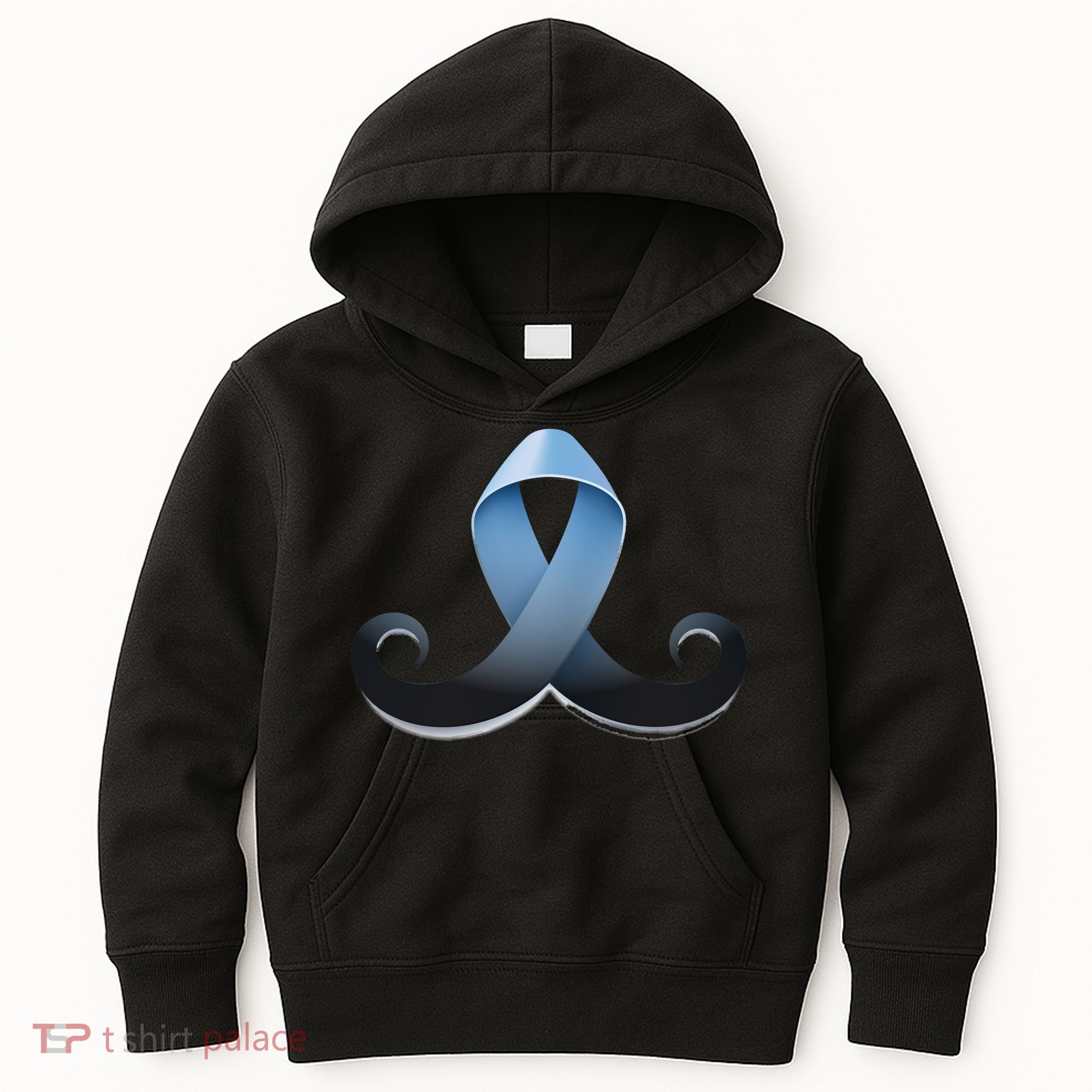 Prostate Awareness Ribbon Mustache Kids Hoodie