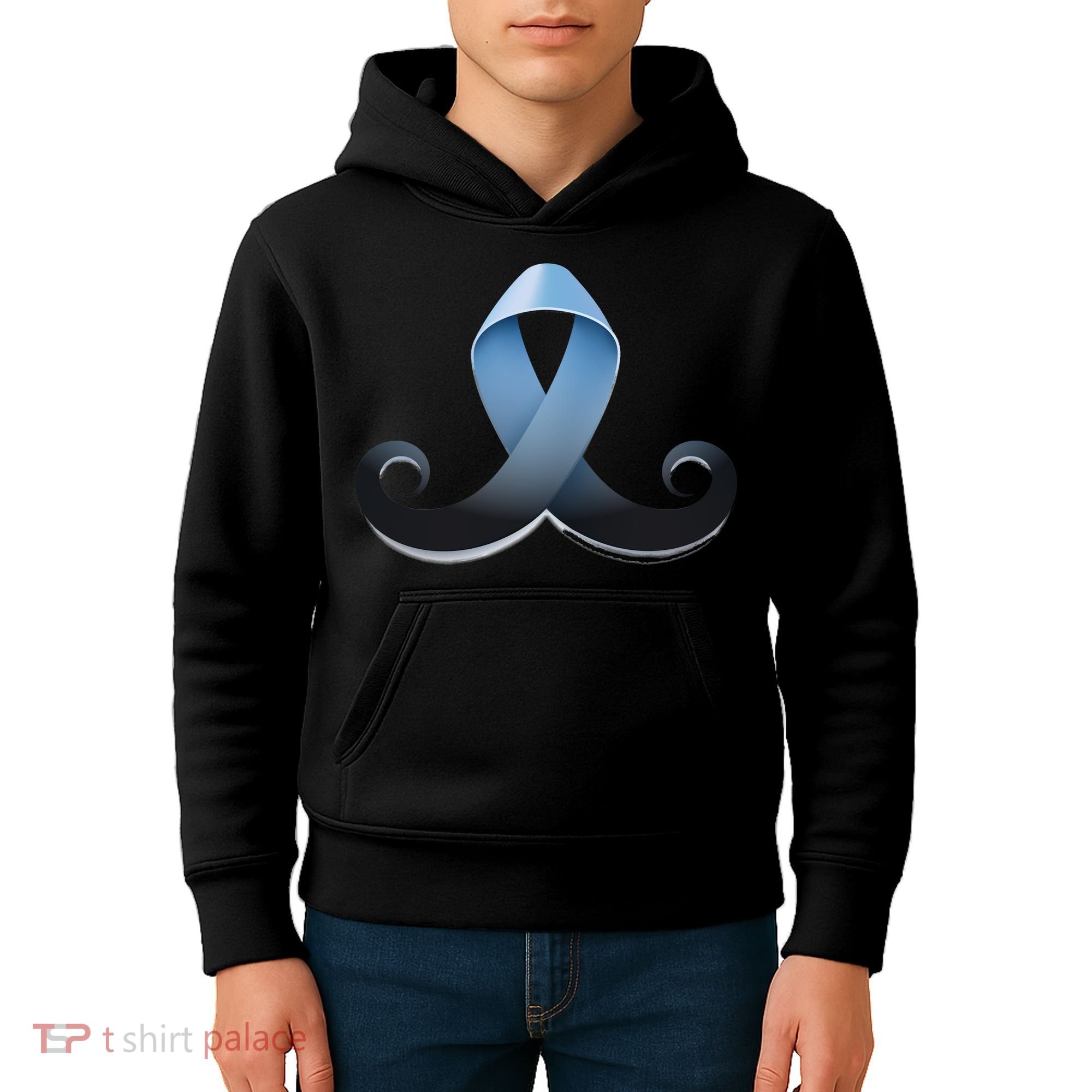 Prostate Awareness Ribbon Mustache Kids Hoodie