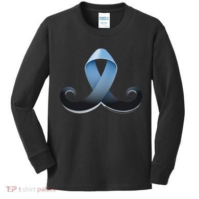Prostate Awareness Ribbon Mustache Kids Long Sleeve Shirt