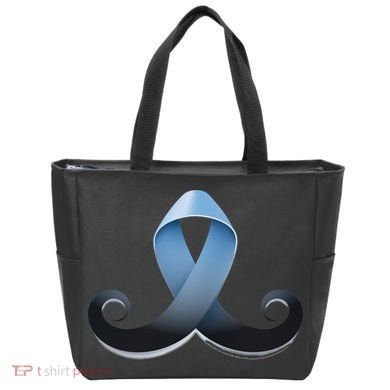 Prostate Awareness Ribbon Mustache Tote Bag