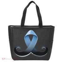 Prostate Awareness Ribbon Mustache Tote Bag thumb 0