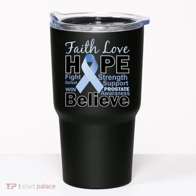 Prostate Cancer Awareness Faith Hope Tumbler
