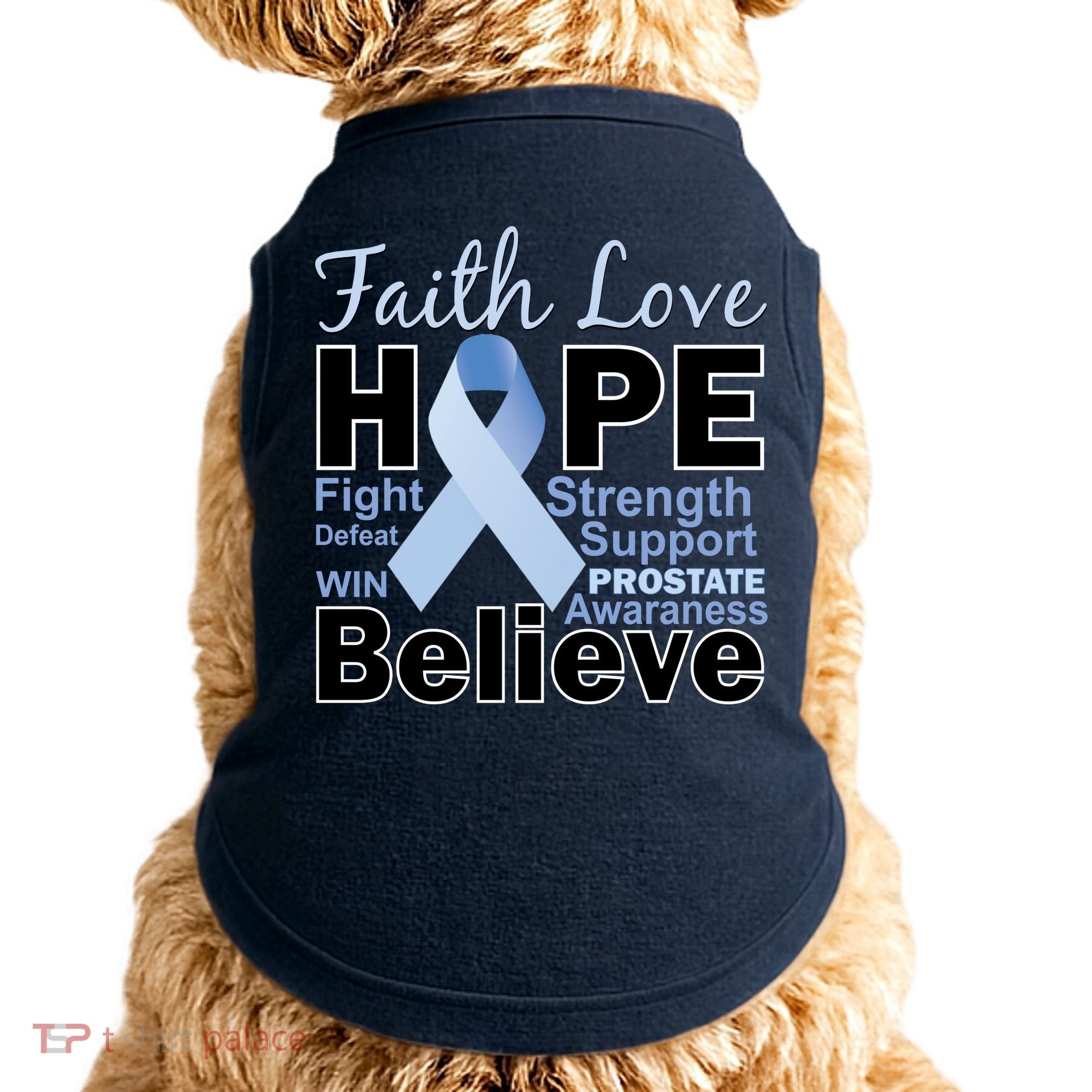 Prostate Cancer Awareness Faith Hope Doggie Tank