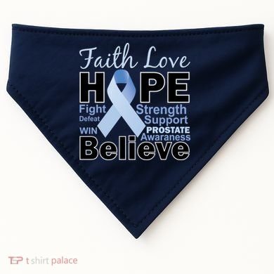 Prostate Cancer Awareness Faith Hope USA-Made Doggie Bandana