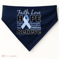 Prostate Cancer Awareness Faith Hope USA-Made Doggie Bandana thumb 0