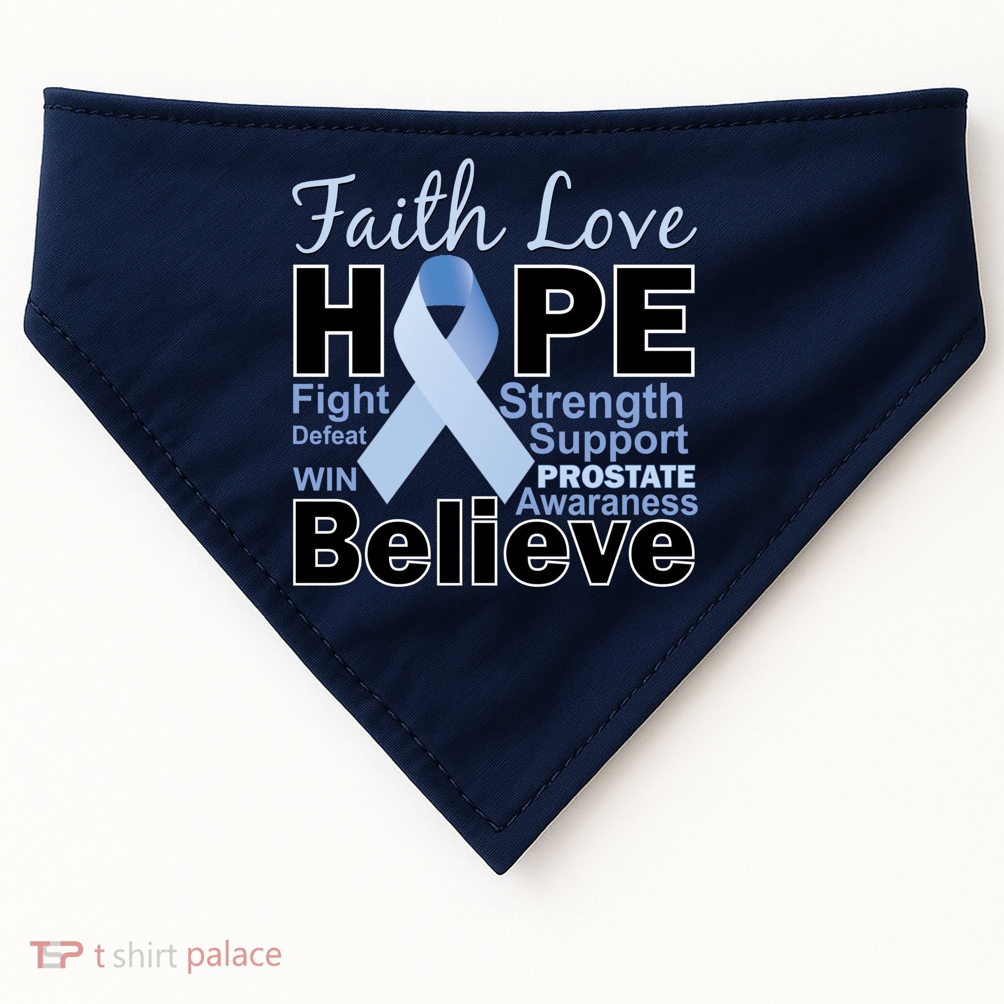 Prostate Cancer Awareness Faith Hope USA-Made Doggie Bandana