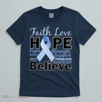 Prostate Cancer Awareness Faith Hope T-Shirt thumb 5