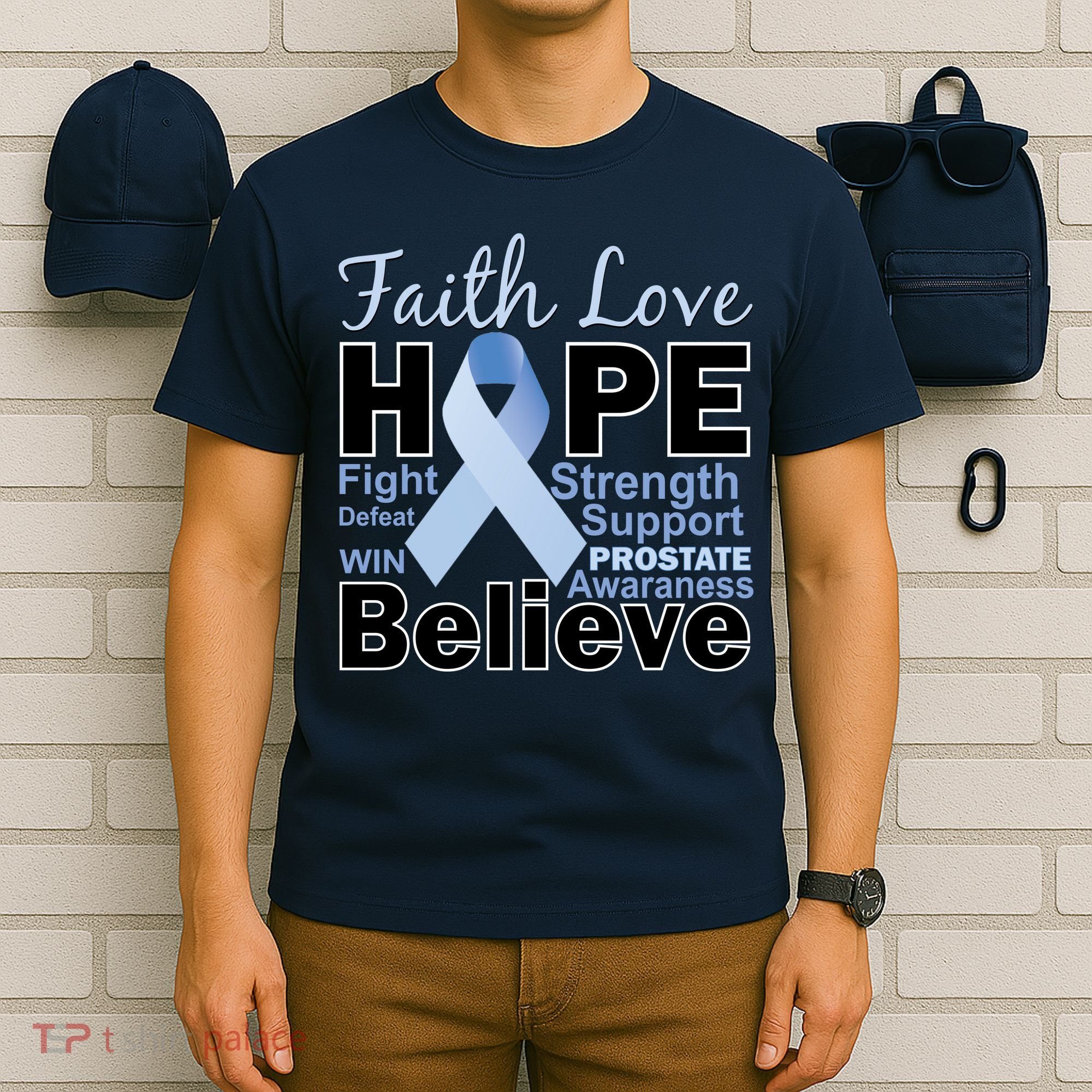 Prostate Cancer Awareness Faith Hope T-Shirt
