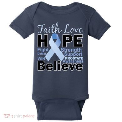 Prostate Cancer Awareness Faith Hope Baby Bodysuit