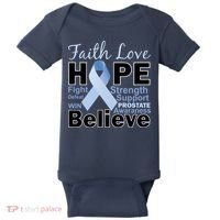 Prostate Cancer Awareness Faith Hope Baby Bodysuit thumb 0
