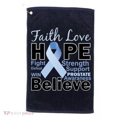 Prostate Cancer Awareness Faith Hope Golf Towel