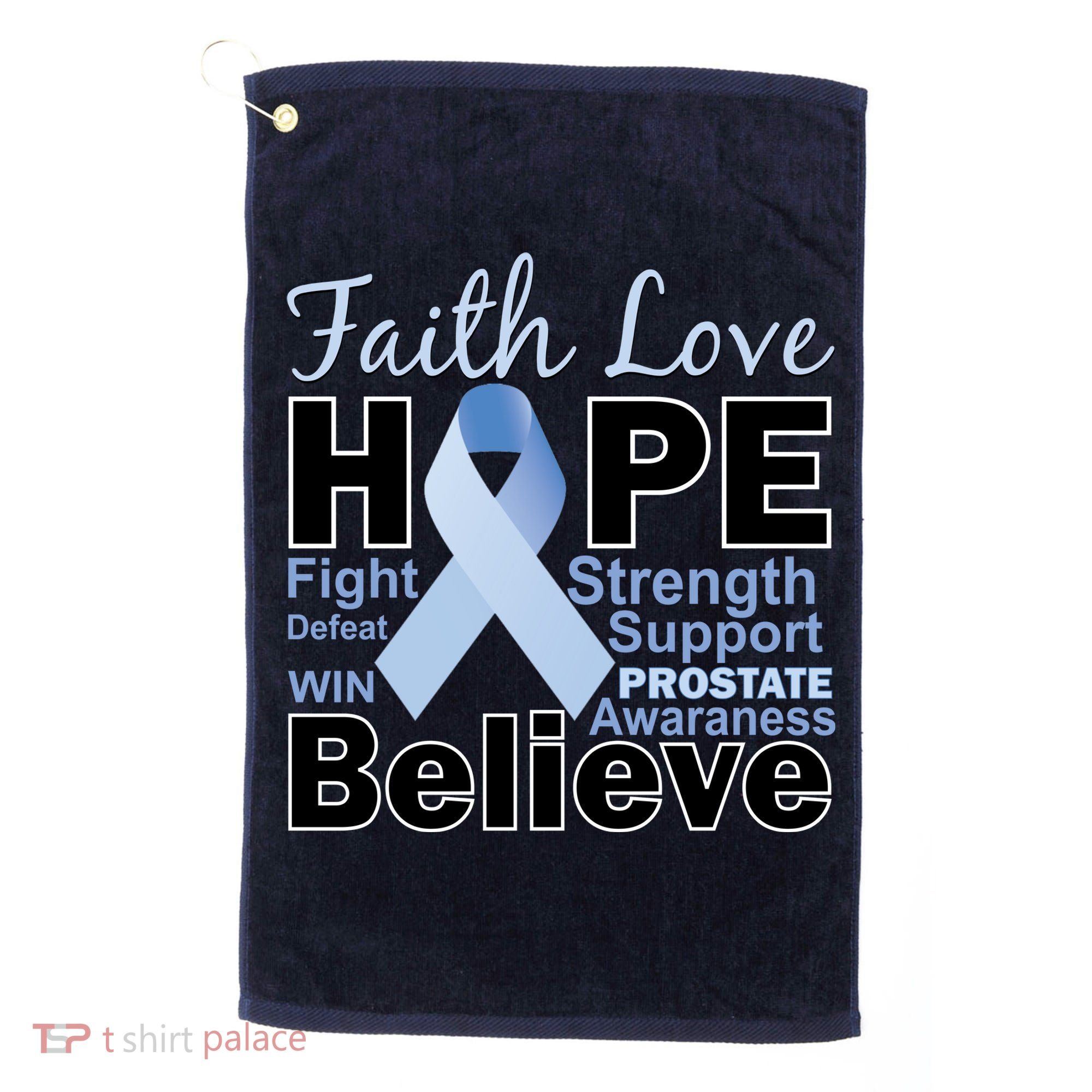 Prostate Cancer Awareness Faith Hope Golf Towel