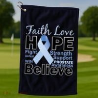 Prostate Cancer Awareness Faith Hope Golf Towel thumb 1