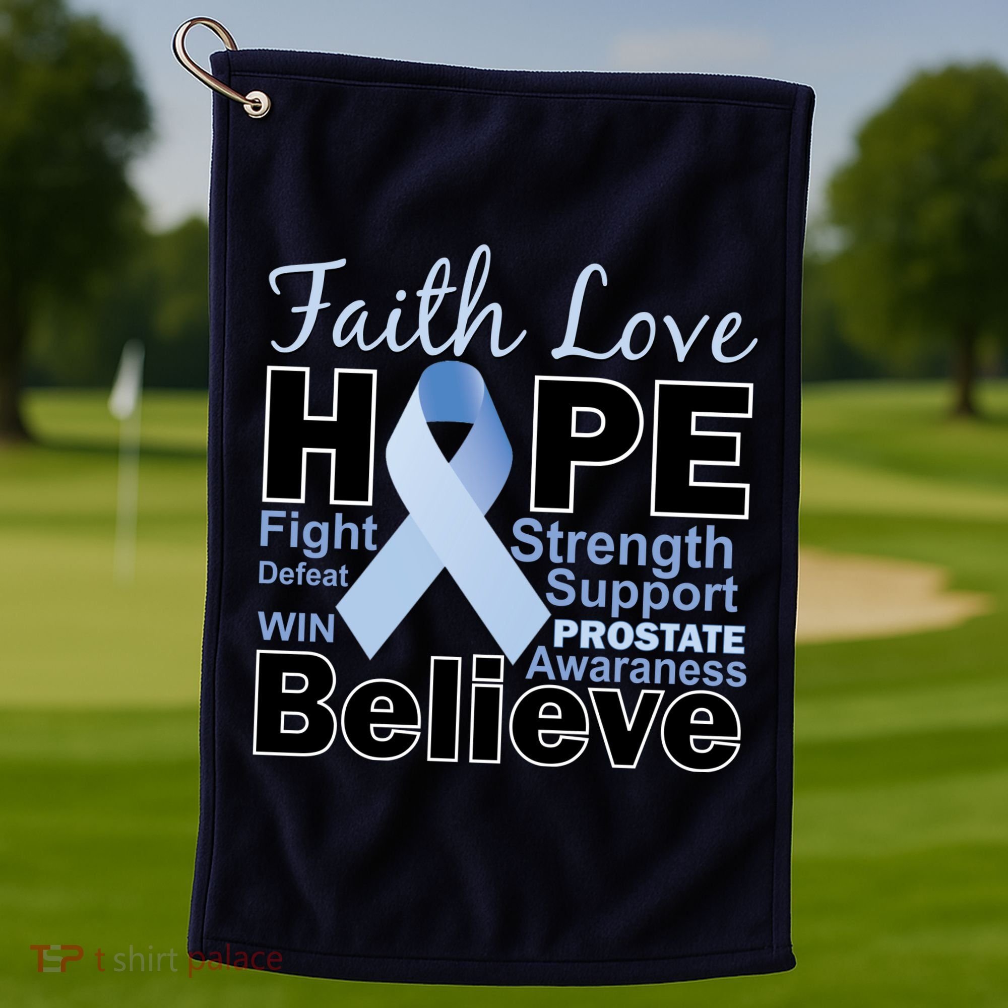 Prostate Cancer Awareness Faith Hope Golf Towel