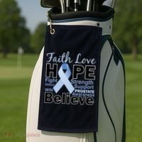 Prostate Cancer Awareness Faith Hope Golf Towel thumb 2