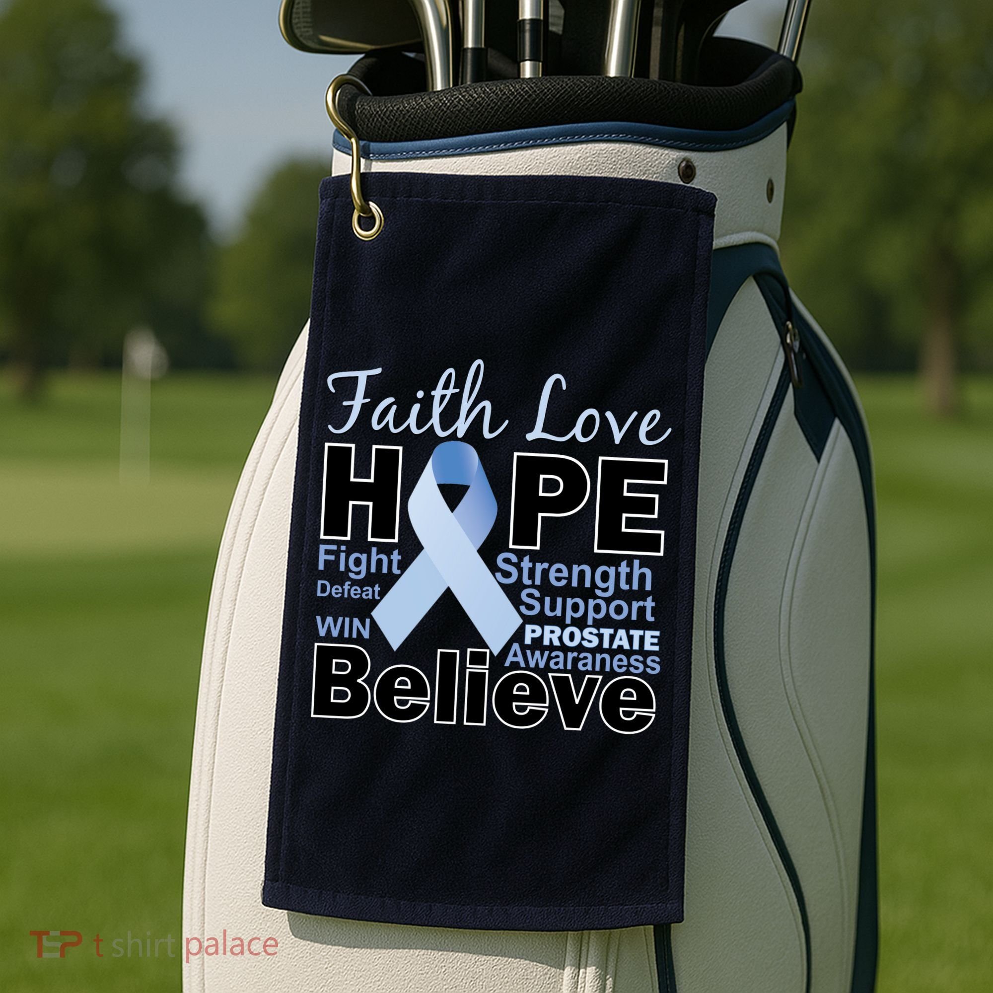 Prostate Cancer Awareness Faith Hope Golf Towel