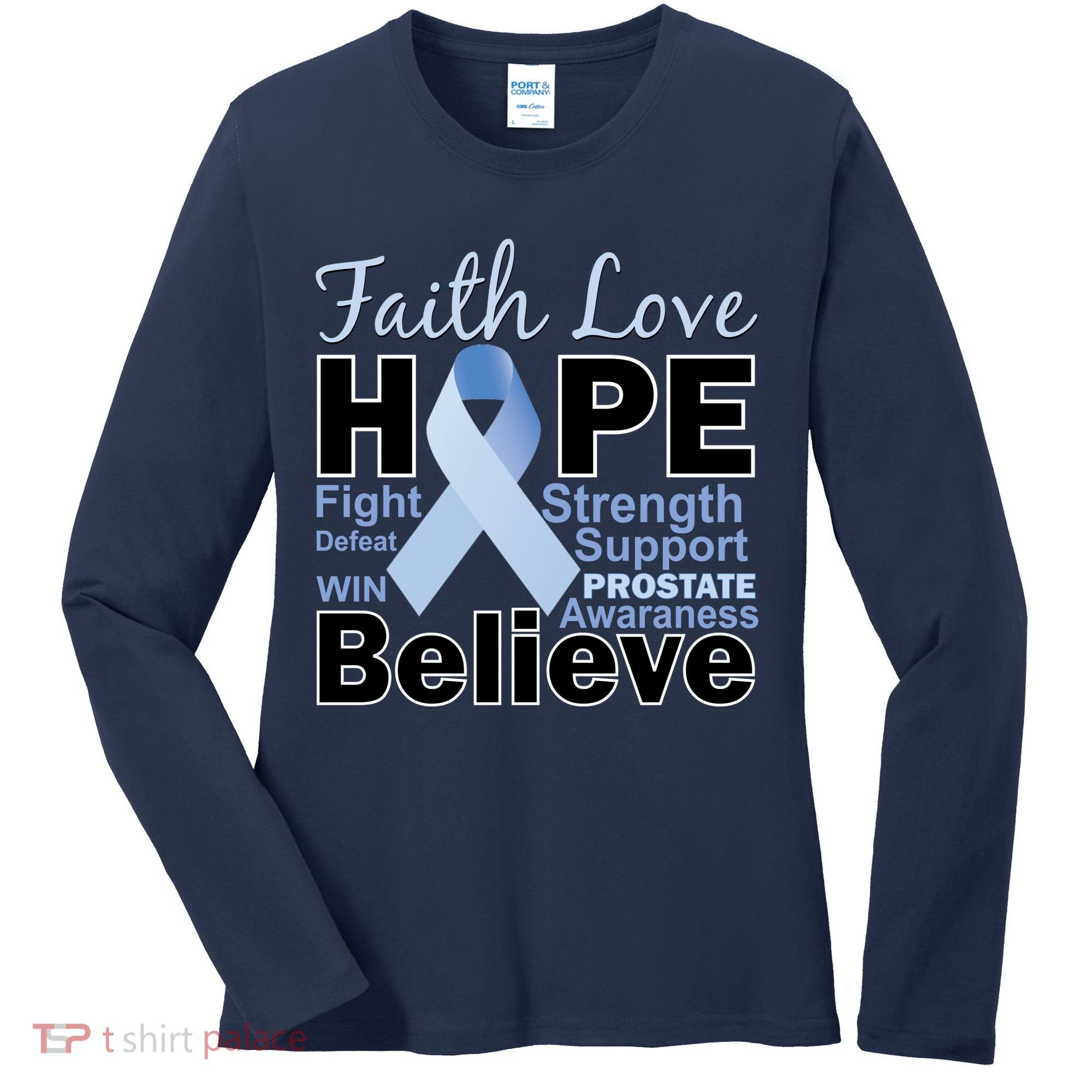 Prostate Cancer Awareness Faith Hope Women's Long Sleeve Shirt