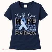 Prostate Cancer Awareness Faith Hope Women's T-Shirt thumb 0