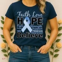 Prostate Cancer Awareness Faith Hope Women's T-Shirt thumb 2