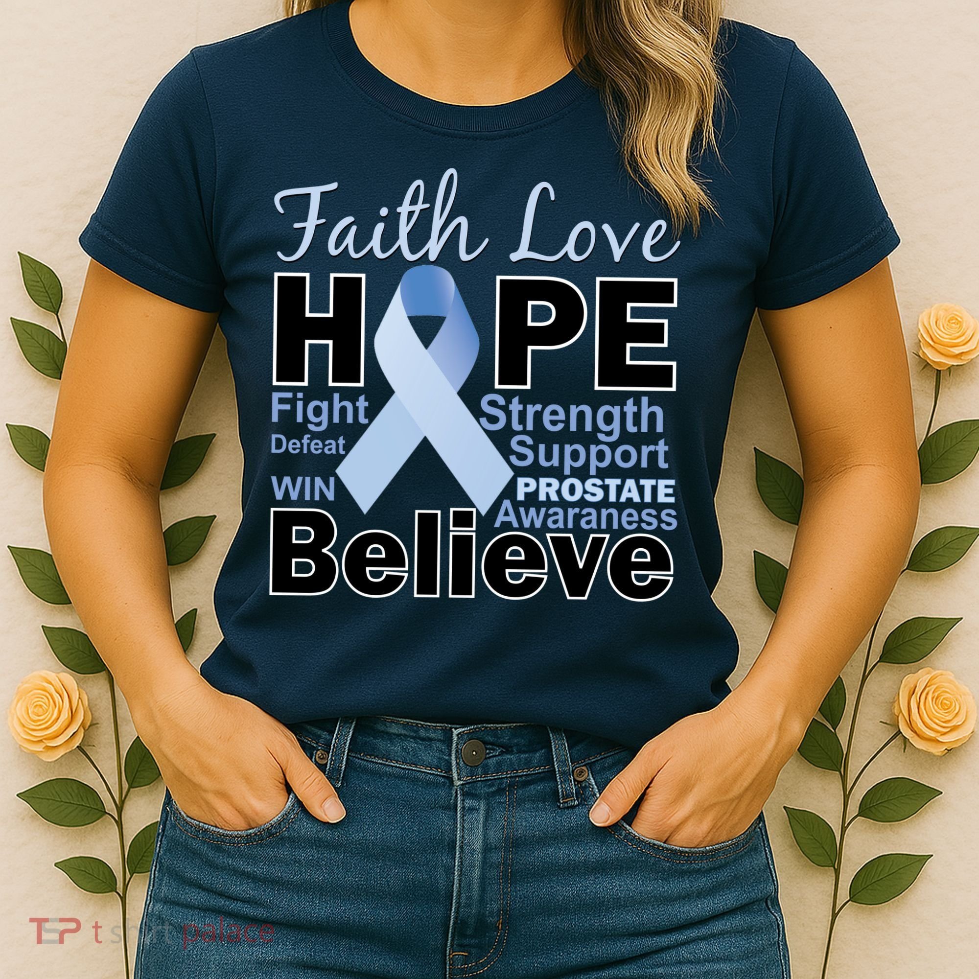 Prostate Cancer Awareness Faith Hope Women's T-Shirt