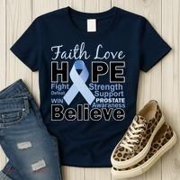 Prostate Cancer Awareness Faith Hope Women's T-Shirt thumb 3