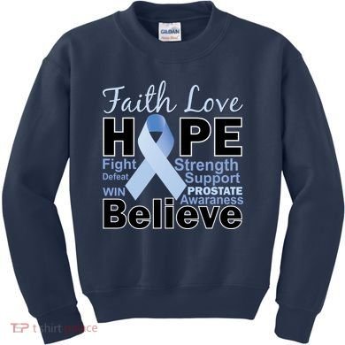 Prostate Cancer Awareness Faith Hope Kids Sweatshirt