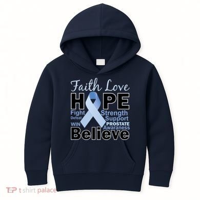 Prostate Cancer Awareness Faith Hope Kids Hoodie