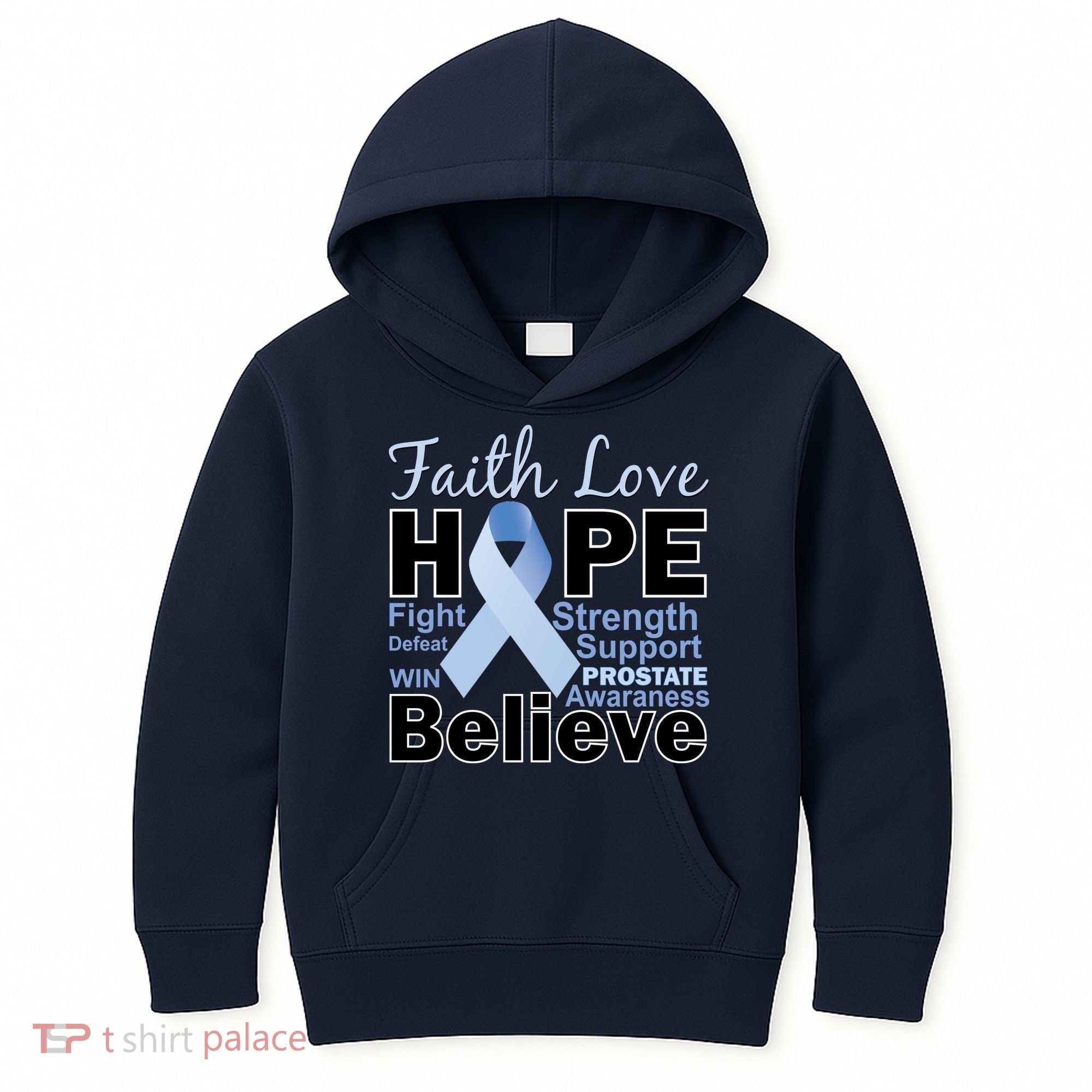 Prostate Cancer Awareness Faith Hope Kids Hoodie