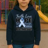 Prostate Cancer Awareness Faith Hope Kids Hoodie thumb 3