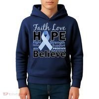 Prostate Cancer Awareness Faith Hope Kids Hoodie thumb 4