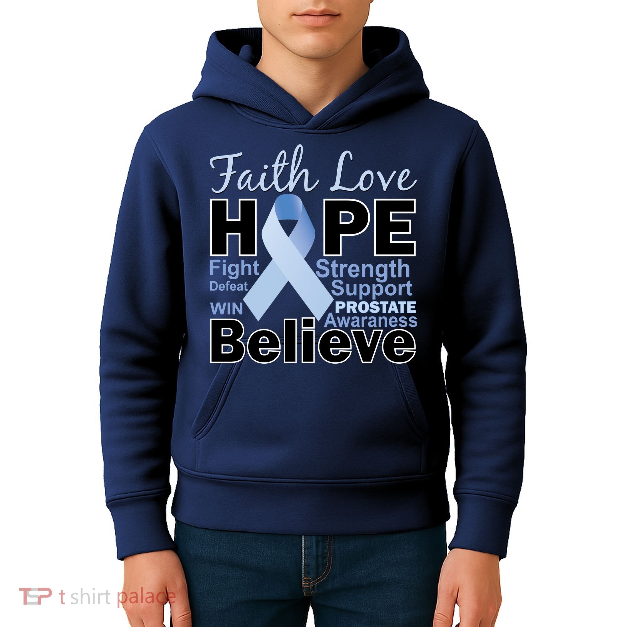 Prostate Cancer Awareness Faith Hope Kids Hoodie