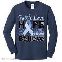 Prostate Cancer Awareness Faith Hope Kids Long Sleeve Shirt thumb 0