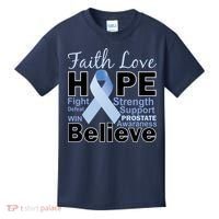 Prostate Cancer Awareness Faith Hope Kids T-Shirt thumb 0