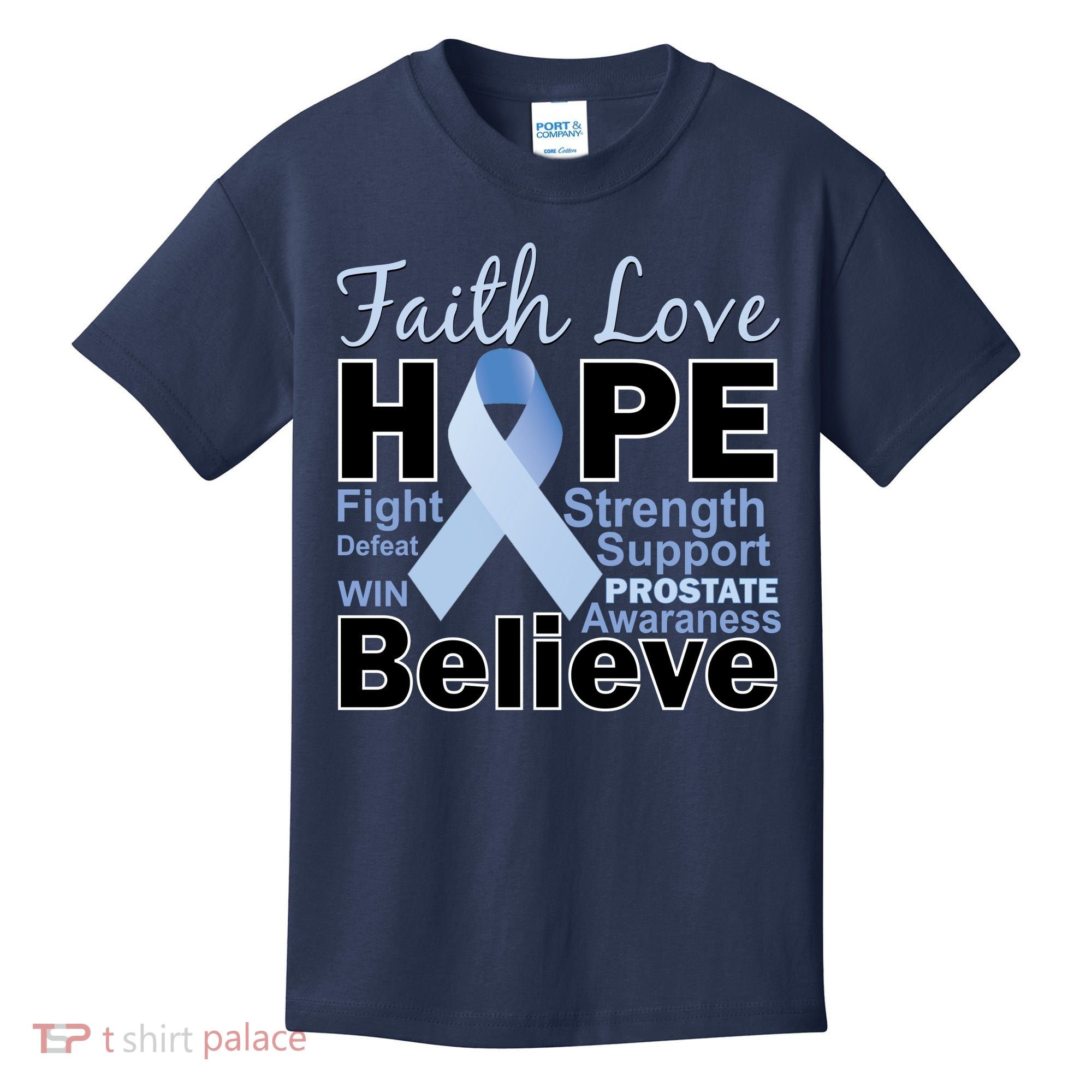 Prostate Cancer Awareness Faith Hope Kids T-Shirt