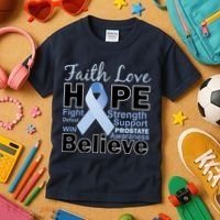 Prostate Cancer Awareness Faith Hope Kids T-Shirt thumb 3