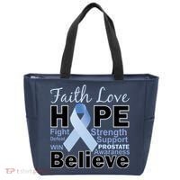 Prostate Cancer Awareness Faith Hope Tote Bag thumb 0
