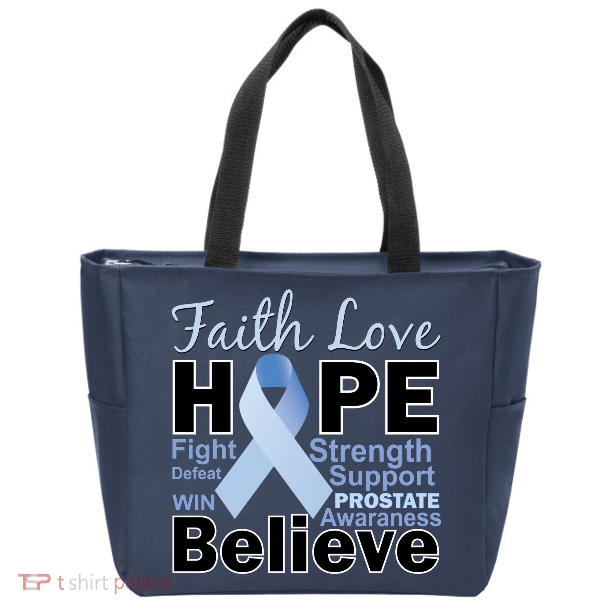 Prostate Cancer Awareness Faith Hope Tote Bag