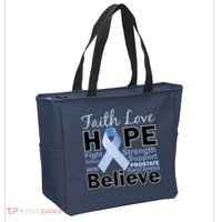 Prostate Cancer Awareness Faith Hope Tote Bag thumb 2