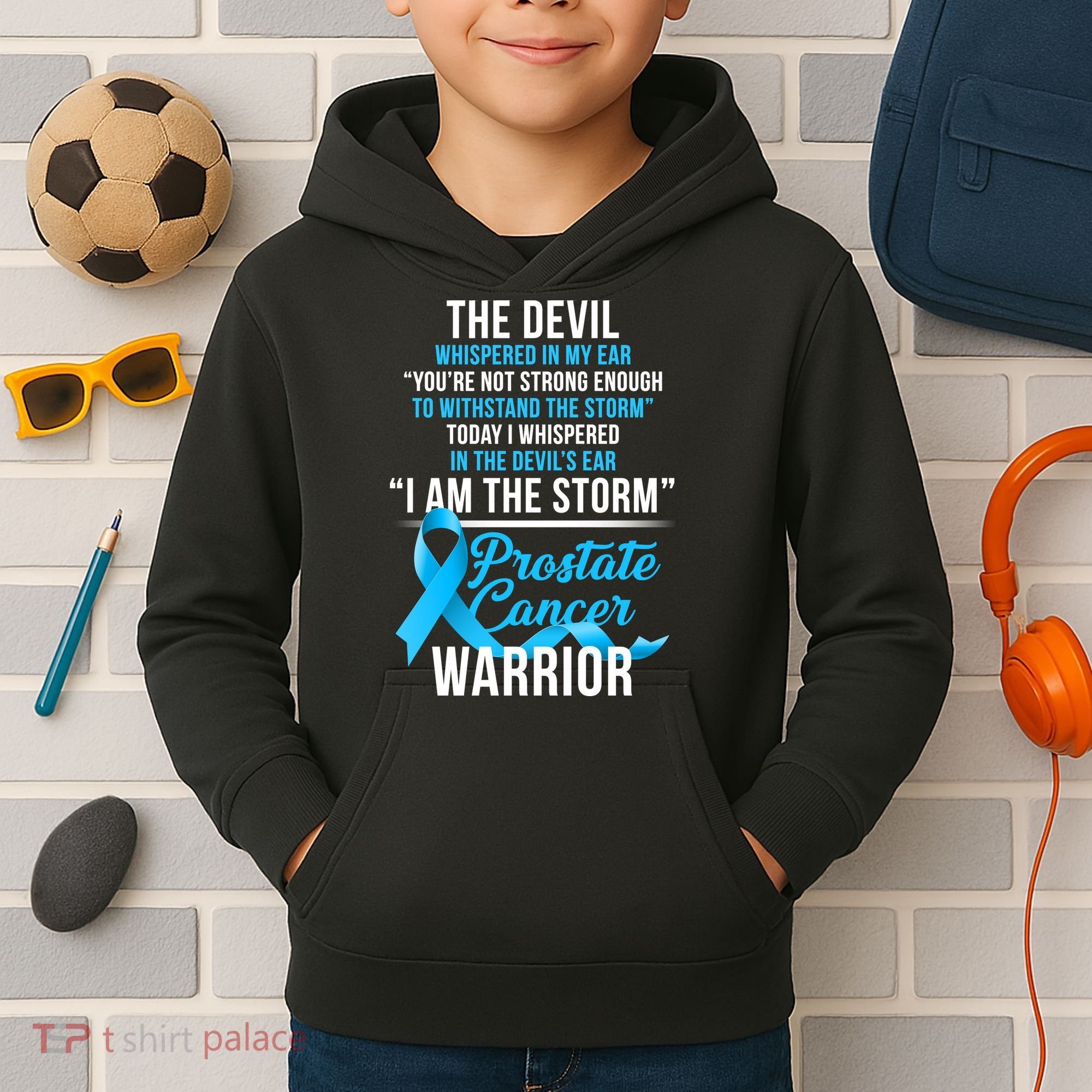 Prostate Cancer Warrior I Am The Storm Kids Hoodie