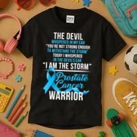 Prostate Cancer Warrior I Am The Storm Kids T-Shirt thumb 3