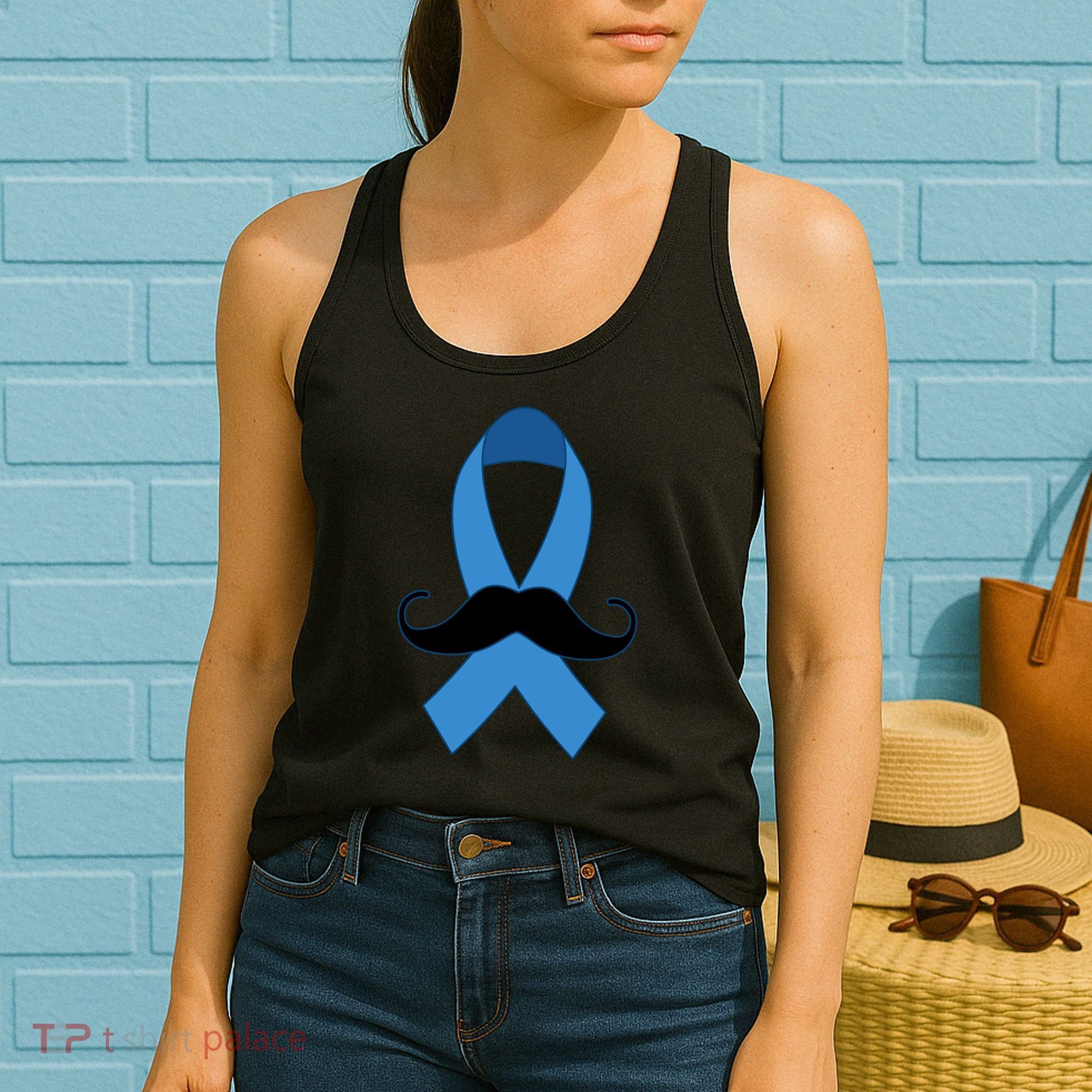 Prostate Mustache Ribbon Women's Tank Top