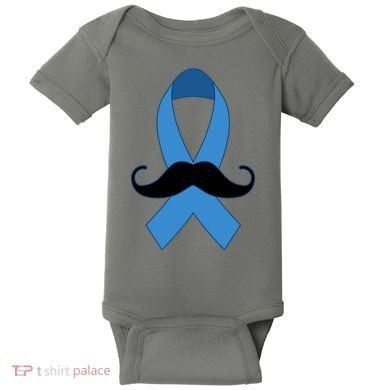 Prostate Mustache Ribbon Baby Bodysuit