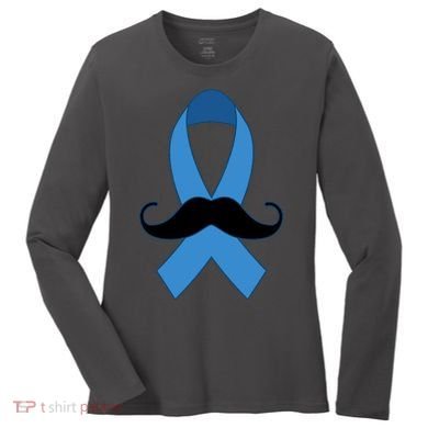 Prostate Mustache Ribbon Women's Long Sleeve Shirt