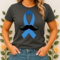 Prostate Mustache Ribbon Women's T-Shirt thumb 2