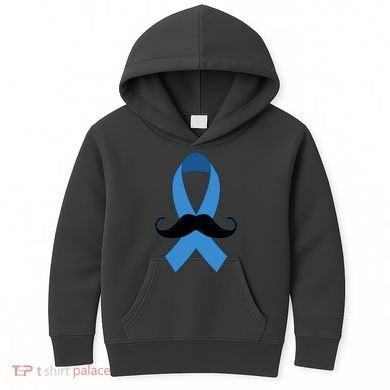 Prostate Mustache Ribbon Kids Hoodie