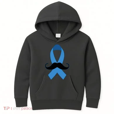Prostate Mustache Ribbon Kids Hoodie