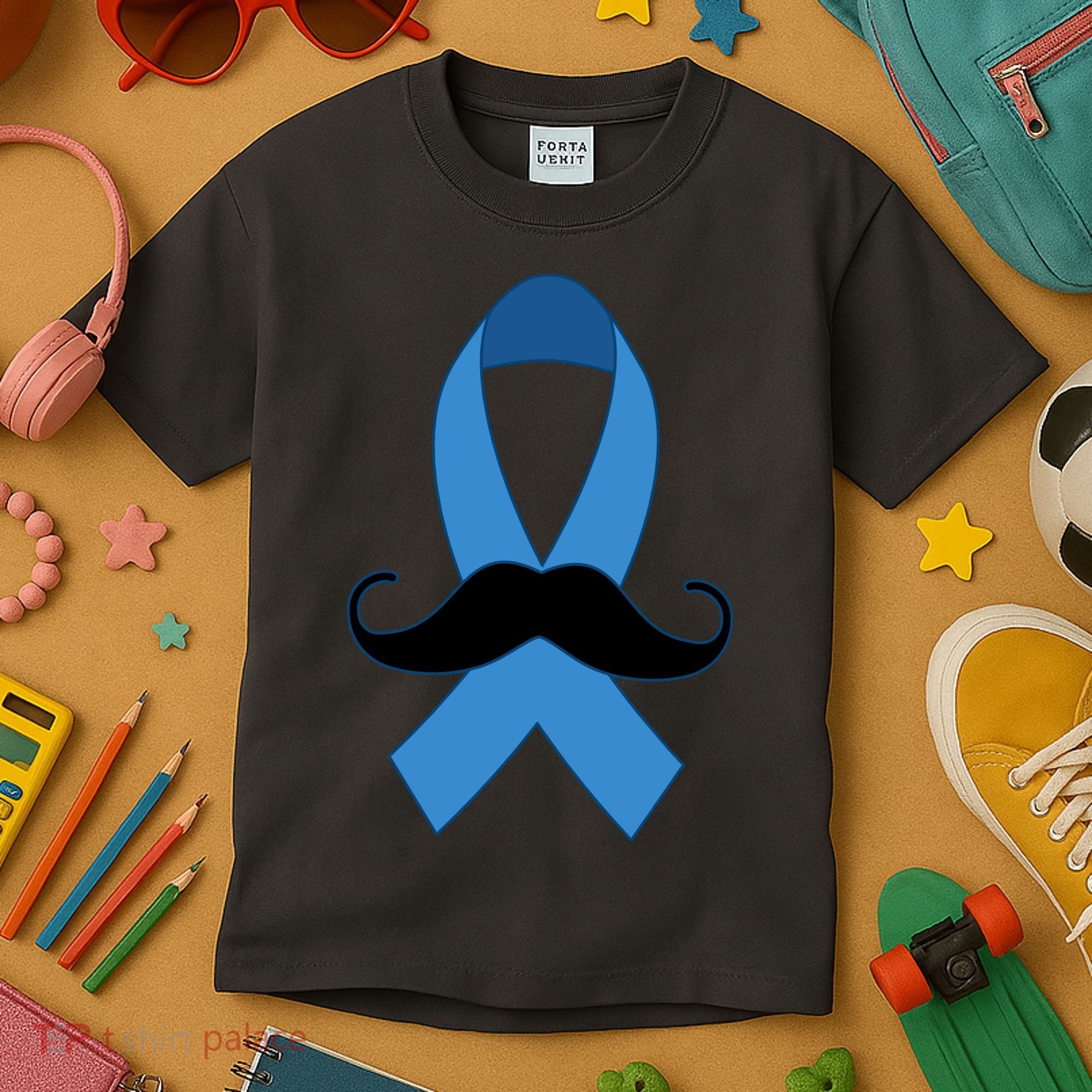 Prostate Mustache Ribbon Kids T-Shirt
