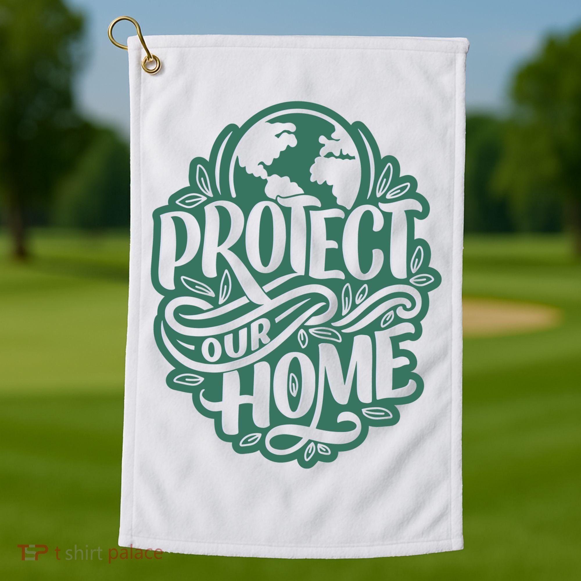 Protect Our Home Earth Day Golf Towel