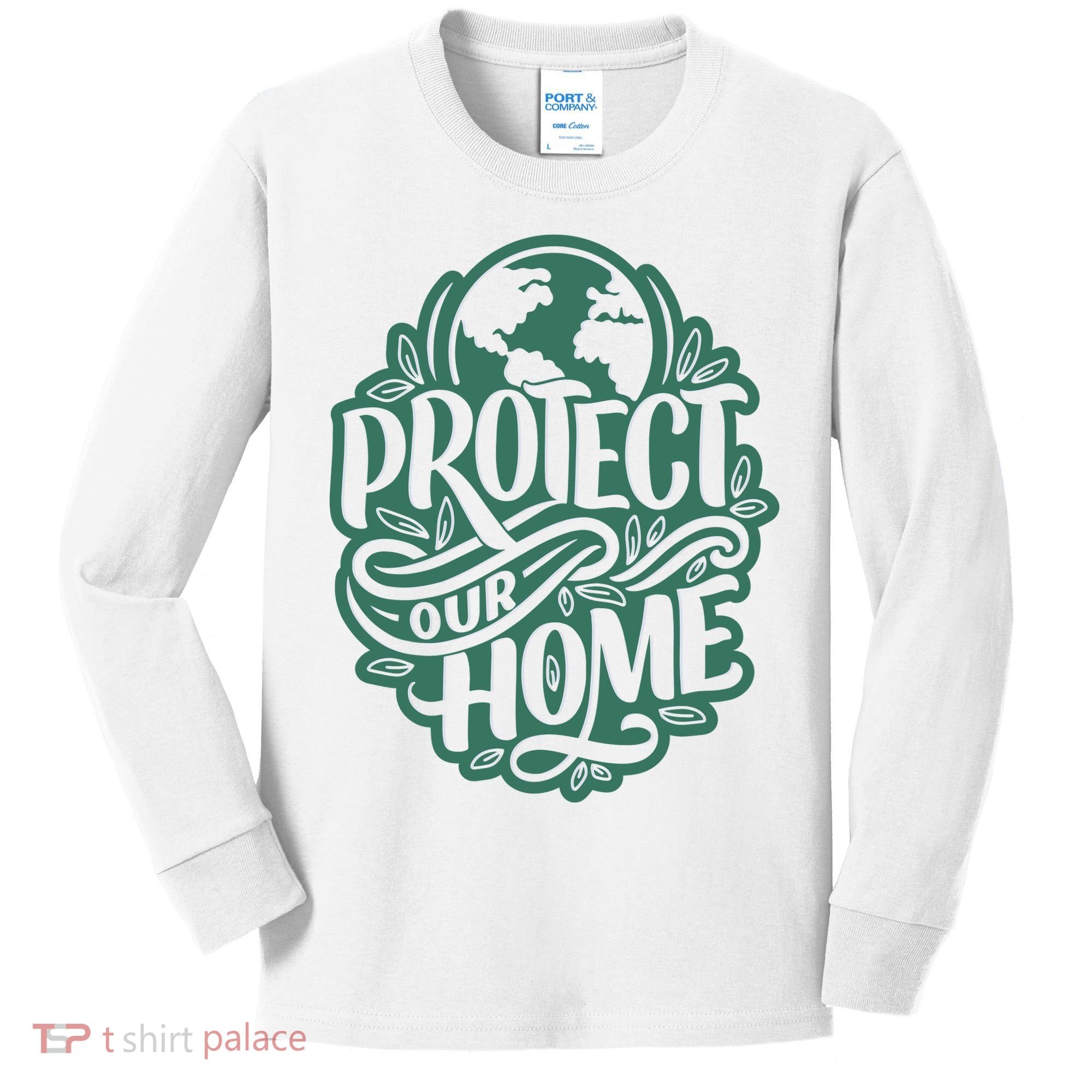 Protect Our Home Earth Day Kids Long Sleeve Shirt