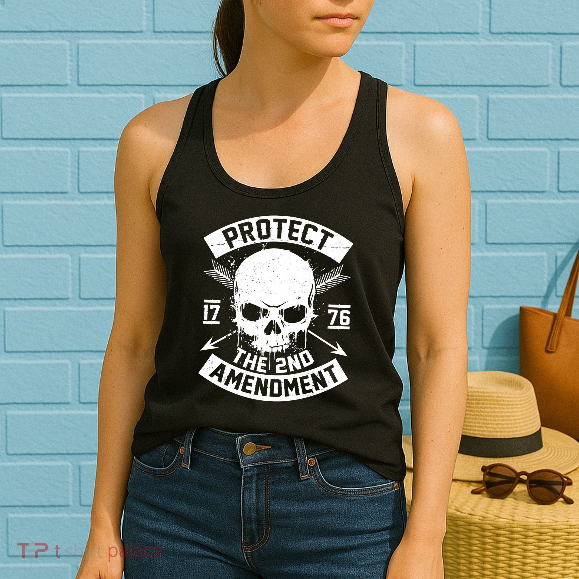 Protect The 2nd Amendment 1776 Arrow Skull Women's Tank Top